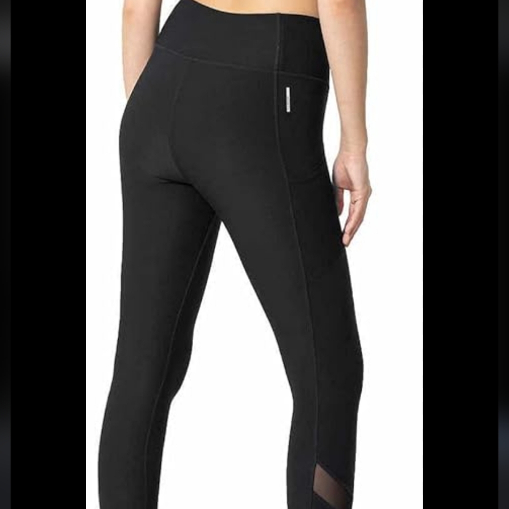 Mondetta Women's Active Legging Ankle Mesh Detail Black Size M - Picture 2 of 8